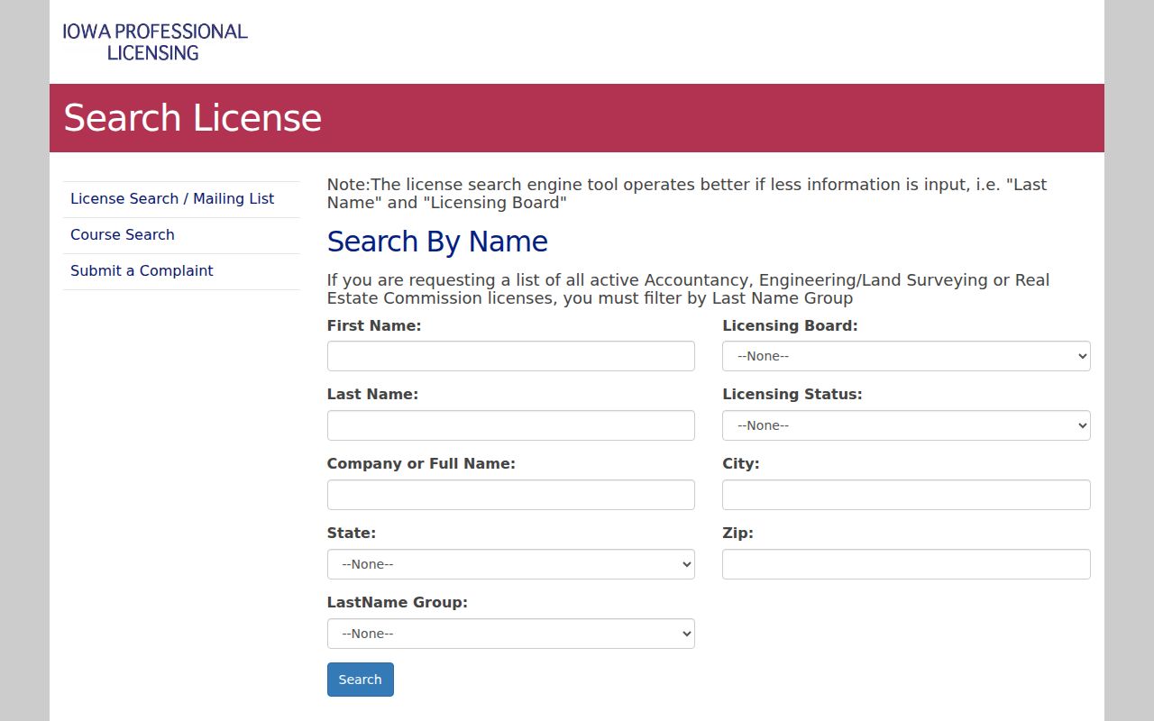 Ankeny residents directory Iowa professional license search